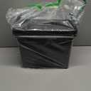 Portable File Box With Handle, Slim w/Organizer Lid, Plastic File Organizer Box for Letter Files, Hanging Filing Folder Organizer, Lockable, Secure Buckle, Black