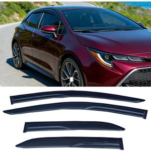 Tape-on Rain Guards Wind Deflectors for Toyota Corolla Hatchback 2019-2026,Front & Rear Window Vent Visors,4 Piece Set,Smoke Tint