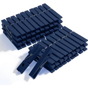 Mr. Pen- Large Wooden Clothes Pins, 2.9 Inch, 50 Pack, Natural Wood Clips for Crafts, Classroom Projects, Hanging Photos, Chip Bags, Decoration, Rust Resistant Spring, Dark Blue