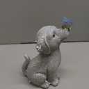 WENYLE Solar Garden Outdoor Statues Dog with Butterfly Lights, Lawn Decor Puppy Figurine for Patio Balcony Yard, Yard Unique Christmas Birthdays Gift for Mom Grandma