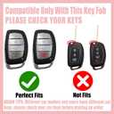 Cute Key Fob Cover with Rhinestone Bear Charm, Bling TPU Smart Key Case for Women, Compatible with Hyundai Santa Fe Santa Fe Sport Sonata Sonata Sport (4-Button, Gold Purple)
