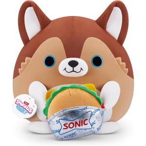 Snackles Series 2 Puppy & Sonic Burger 16 Inch Plush by ZURU, Ultra Soft Plush, Collectible Plush with Real Licensed Brands, Stuffed Animal, Giftable