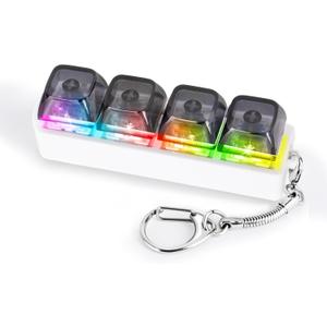 Keyboard Fidget Toy for Adults Keyboard Clicker with LED Light Keychain Fidget Stress Relief Sensory Toy (4 in 1)