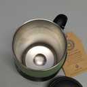 Ideus 16 oz Insulated Coffee Mug with Handle and Lid, Double Wall Stainless Steel Vacuum Thermal Coffee Mug, Travel Coffee Cup Thermal Cup for Home and Office, Jellyfish Red