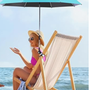 Nuanchu  49" Double Canopy Beach Umbrellas with Clamp Upf50+ Beach Chair Umbrella with Clip 360 ° Adjustable Portable Outdoor Wheelchair Patio Golf Carts Camping Stroller Fishing