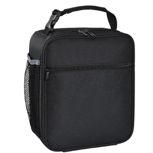 Insulated Lunch Bag, Leakproof Portable Lunch Box for Women Men Boys Girls, Large Capacity Cooler Bag with Handle and Bottle Pocket for Office School Camping Hiking Outdoor Beach Picnic (Black)