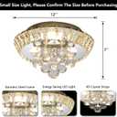 HAIXIANG Modern Glam Crystal Chandelier Bedroom Ceiling Lights Chandelier with Dimmable Bulbs Ceiling Lighting Fixture 12 Inches Silver Light