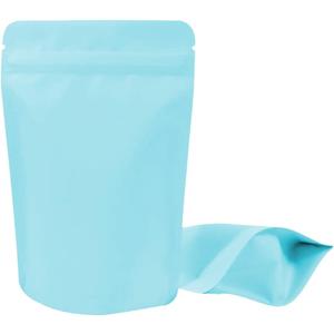 100 Pieces Mylar Bags - 4x6 Inches Mylar Food Storage Bags Resealable Foil Pouch Bags Stand Up Ziplock Bag Bulk Food Storage Bag (Blue)