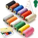 12 Color Sewing Thread Kit, Needle and Polyester Threads Small kit, with Needle Threader for Hand & Machine, DIY and Home