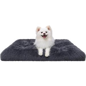 Vonabem Medium Dog Bed Crate Pad 30 inch, Washable Puppy Crate Beds for Medium Small Dogs Cats, Plush Soft Pet Beds, Dog Mats for Sleeping, Kennel Pad Dark Grey