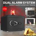 Safe for Home, 1.0 Cubic Feet Small Safe with Removable Shelf, Alarm System, Digital Electronic Security Money Box for Cash, Document, Home, Office, Hotel Use, Black, 9.84"D x 13.78"W x 9.84"H