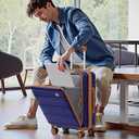 imiomo Carry on Luggage Airline Approved with Front Pocket and USB Port, Hard Shell 20 Inch Travel Carry-on Suitcase with Spinner Wheels and TSA Lock, Navy