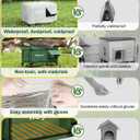 Heated Cat House for Outside, Insulated Weatherproof Heated Outdoor Cat House with Waterproof Eaves & Escape Door, Elevated Outdoor Cat Shelter for Feral Stray Cat (Green, 16.5"x12.6"x16.9")