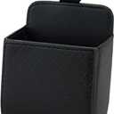 Car Vent Storage Bag, PU Leather Automotive Dashboard Organizer Pocket with Hook, Portable Vehicle Hanging Storage Pouch for Key, Coin, Cell Phone, Sunglasses (Black)