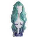 Xingwang Queen Game Cosplay Wig 100cm Long Wave Green mixed Purple Heat Resistant Synthetic Party Wigs