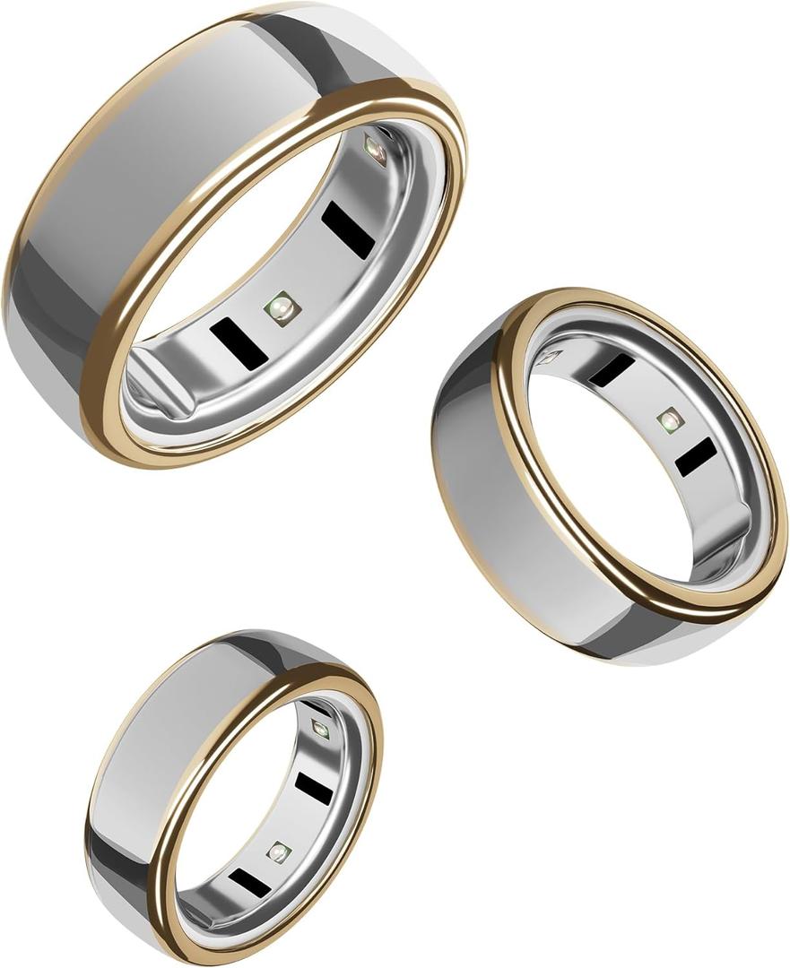 SURITCH 3 Pack Ring Cover for Oura Ring 4 & Oura Ring Gen 3 Horizon/Heritage, Ultra-Thin Anti-Yellow Transparent Ring Protector TPU Case for Oura Size 8/9, Support Charging with Cover on - Gold