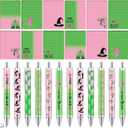 24 Pcs Pink and Green Witch Party Favors Notepads with Pens Cute Self Stick Notes Ballpoints for Witch Lover Birthday Party Gifts Favors