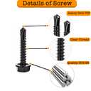 Black Self Tapping TEK Screws Assortment,410 Stainless Steel #8#10#12 Hex Head Self Drilling Screws for Metal