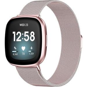 STAINLESS STEEL MESH BAND FOR USE WITH FITBIT VERSA ROSE GOLD - New