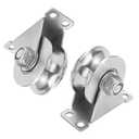 Stainless Steel U Groove Roller Gate Track Roller Heavy Duty Sliding Gate Wheels Double Bearing Garage Door Pulley Solid Bracket Plate Casters for Rolling Gate Industrial Machines 2pcs 3in