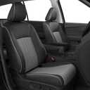 Customized for Honda Pilot Seat Covers Full Set, Custom Fit Pilot LX 2016 2017 2018 2019 2020 2021 2022 -Three Rows 8 Seats, Waterproof Faux Leather Full Coverage (BlackGrey)