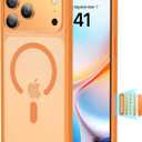 2 x Magnetic Shockproof for iPhone 17 Pro Max Case,[Fit for MagSafe] [Military-Grade Drop Tested] Magnetic Translucent Matte Back Bumper 17 Pro Max Case Anti-Fingerprint Anti-Scratch 6.9", Orange