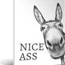 UPWOIGH Funny Bathroom Wall Art Decor, Black and White Donkey Wall Art, Waterproof Wood Framed Canvas Wall Art Animals Abstract Prints, 12x16in High-end Pictures for Dormitory Kids Room 1 Pack