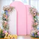 White and Pink Arch Backdrop Cover Set of 3-6ft, 6.6ft, 7.2ft Arch Covers Stretchy Backdrop Spandex Baby Shower Arch Stand Covers for Birthday Party Wedding Bridal Shower Photo Background Decoration, 6FT+6.6FT+7.2TF
