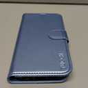 TUCCH Case Wallet for iPhone 15, [RFID Blocking] 4 Card Holder Stand [Shockproof TPU Interior Case] PU Leather Magnetic Protective Flip Cover Compatible with iPhone 15 5G 6.1", Shiny Light Blue