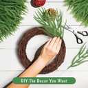 Norfolk Pine Stems Real Touch 50Pcs 14" Christmas Greenery Stems Norfolk Pine Branches Artificial Norfolk Stems Christmas Greenery Pine Branches DIY Crafts Faux Indoor Outdoor Home Decor