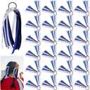 24 Pcs Volleyball Hair Accessories for Girls, Holder Streamer Elastics, Volleyball Hair Ties, Volleyball Ribbon,Volleyball Scrunchies for Girls Ponytail Holder Scrunchies Gifts (1 Count (Pack of 24), Bule)