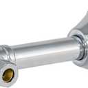 Eastman 1/2 inch Sweat x 3/8 inch OD Compression Quarter Turn Angle Stop Valve with Extension Tube, Brass Plumbing Fitting, Chrome, 10742LF
