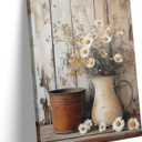 KYSNGMT Farmhouse Wall Decor Rustic Daisy Floral Canvas Wall Art Print 12x16