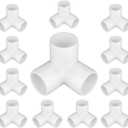 12-Pack 3 Way PVC Fittings 1 Inch, Furniture Grade PVC Pipe Elbow Connector for All DIY Structure and Frames