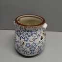 Utensil Holder for Kitchen Counter, Modern Farmhouse Rustic Cooking Utensil Holder and Crock, Exquisite Chinoiserie Floral Ceramic Utensil Organizer for Home Kitchen Decor- Blue and White Porcelain