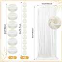 Frienda 10x10 ft Wedding Arch Draping Fabric for Backdrop Pearl Decor Photo Backdrop Curtain for Wedding Birthday Parties Baby Showers Bridal Showers Photo Shoots and Home Decorations Ivory White, 3 x 3 meters