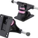 2pcs Skateboard Truck Independent Skateboard Aluminum Metal Alloy Skateboard Trucks 3.25inch Wheels(Black)
