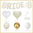 Bride Balloon Decoration Set White and Gold Party Balloons Bachelorette Party Decorations with Heart Letter Balloons for Bridal Shower Wedding Engagement