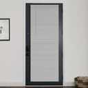 LazBlinds 1" Vinyl Mini Blinds for Doors, Cordless French Door Blinds for Privacy, Light Filtering Privacy Horizontal Shades for Front Door Patio Sidelight Glass Door, 26" W x 72" H, Grey