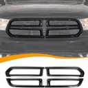 Exterior Front Grill Inserts Cover Trim Kit Center Grille Inserts Mesh Cover Compatible with Dodge Durango 2014-2020, Black