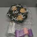 Silver Ribbon Advent Wreath Ring Candle Holder for Large Pillar Candles - Christmas Advent Wreath Candle Decor