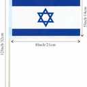 25Pack Small Israel Flag Handheld Mini Israeli Flag on Stick 5x8 Inch