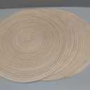 SHACOS Round Braided Placemats Set of 4 Round Table Mats for Dining Tables 15 inch Non Slip Washable Kitchen Table Place Mats Natural Farmhouse Decor (Beige, 4)