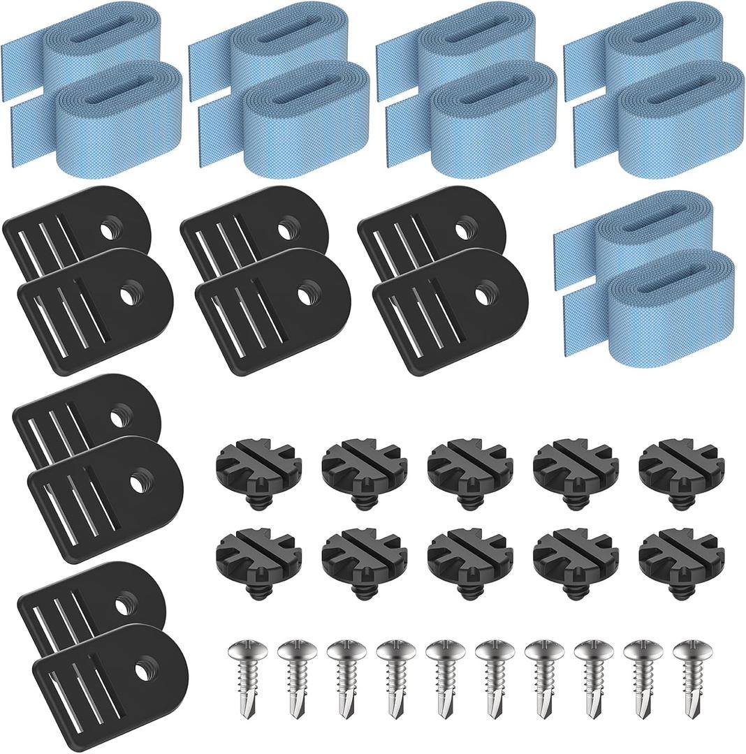 ANTOBLE Tube and Solar Cover Fastening Kit, FGHDWFASPK Pool Solar Cover Straps Clips Reel Attachment Kit for Feherguard Inground and Aboveground Pool Roller