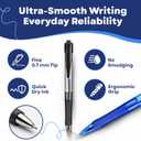 2 x Gel Pens 20 Pack (10 Black + 10 Blue), 0.7mm Medium Point Smooth Writing Black & Blue Ink Pens, Quick-Drying No-Smudge Pens for Office, School, Journaling & Note-Taking