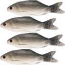 Gejoy 4 Pcs Fake Fish Realistic Toy Artificial Halloween Mode Small Plastic Sea Fish for Party Market Display Kitchen Decoration Photography Props