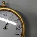 MACVAD Vintage Golden Table Clock - Elegant Battery Operated Office, Living Room, and Bedroom Clock with Minimalist Design - 22x19.5x5.5cm