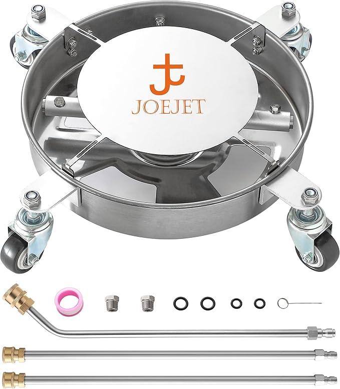 JOEJET Undercarriage Pressure Washer Attachment, Undercarriage Cleaner with 4 Wheels, 14 Inch Under Car Washer, 3 Power Washer Extension Wands, 4000 PSI