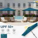 6.5'x10' Rectangular Patio Outdoor Umbrella, Large Coverage with Push-Button Tilt & UV Protection,Sturdy Ribs for Deck,Lawn,Pool,Backyard