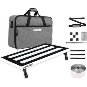 Ghost Fire Guitar Pedal Board Aluminum Alloy 1.76IB Super light Effect Pedalboard 19.8''x11.5'' with Carry Bag,SPL-04 White